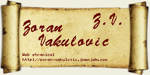 Zoran Vakulović vizit kartica